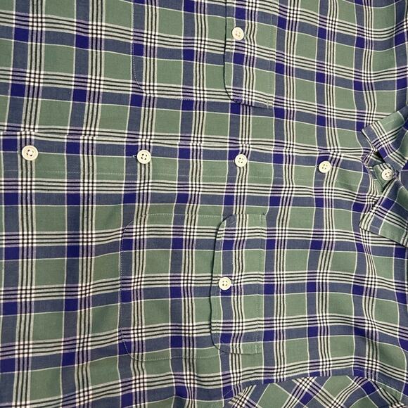 Bonobos Mens Shirt Sage Leaf Green Blue Atka Plaid Extra Large Slim Fit - Picture 6 of 7